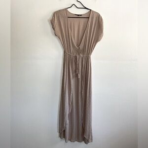 Spiaggia Dolce Cover Up Maxi Dress XS Swiss Dot Mauve Beach Cruise Resortwear